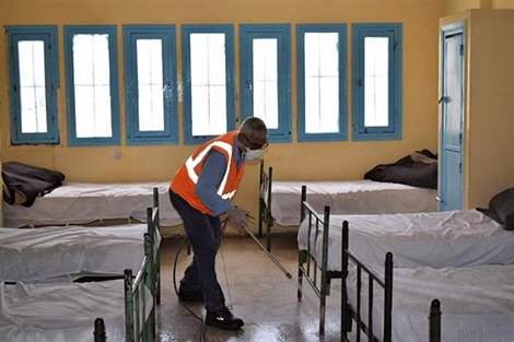 بني أنصار تنفذ عمليات تعقيم للوقاية من “كورونا”