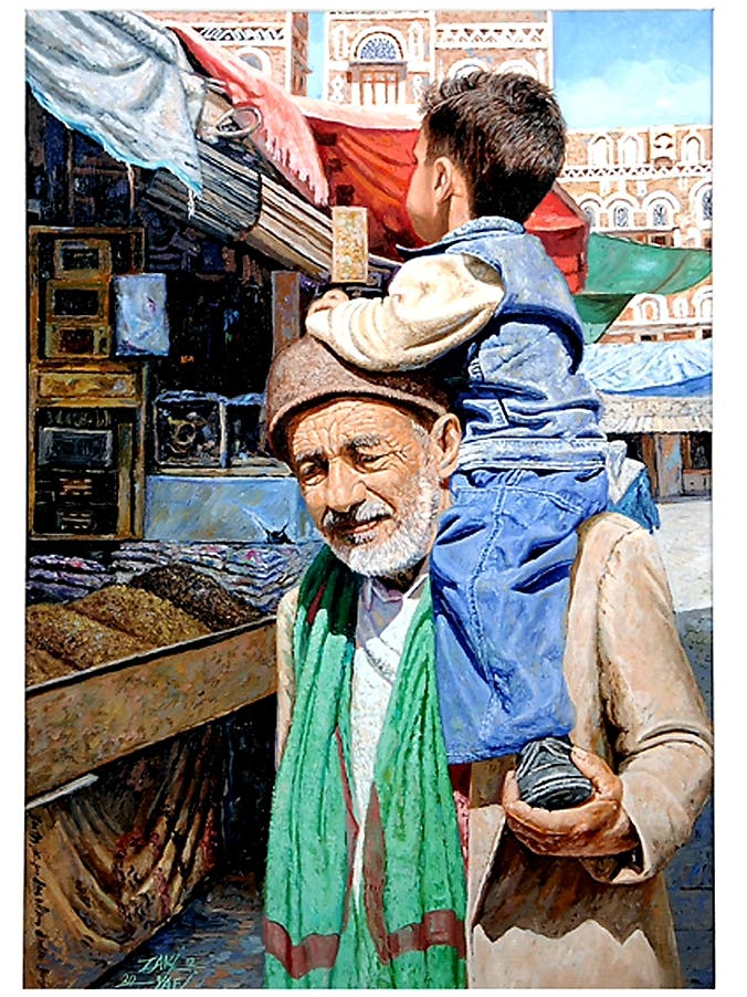 فنان يمني سخّر فنه لرسم بساطة حياة الناس