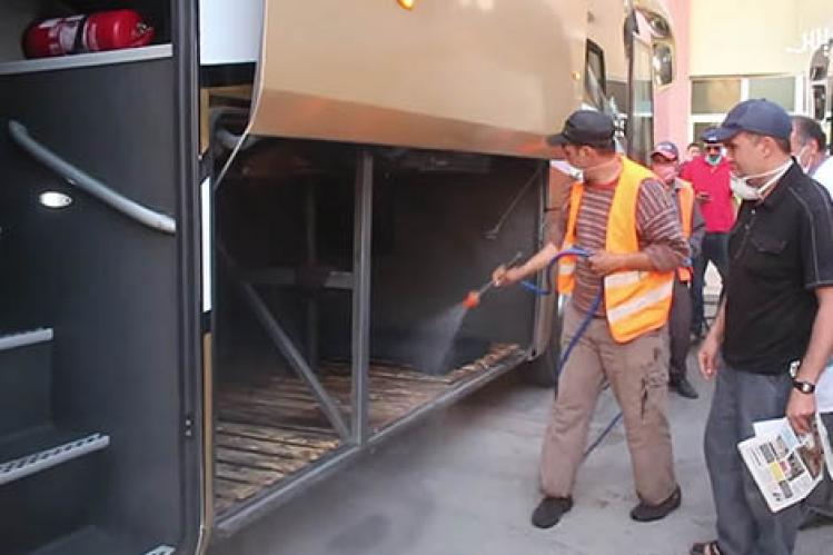 محطة المسافرين تخضع للتعقيم بمدينة تارجيست