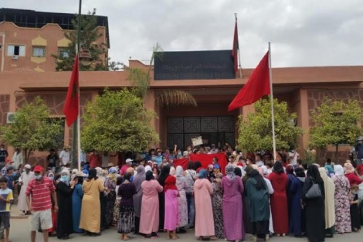 احتجاج في الحوز يستنكر اعتداء عصابة مسلحة