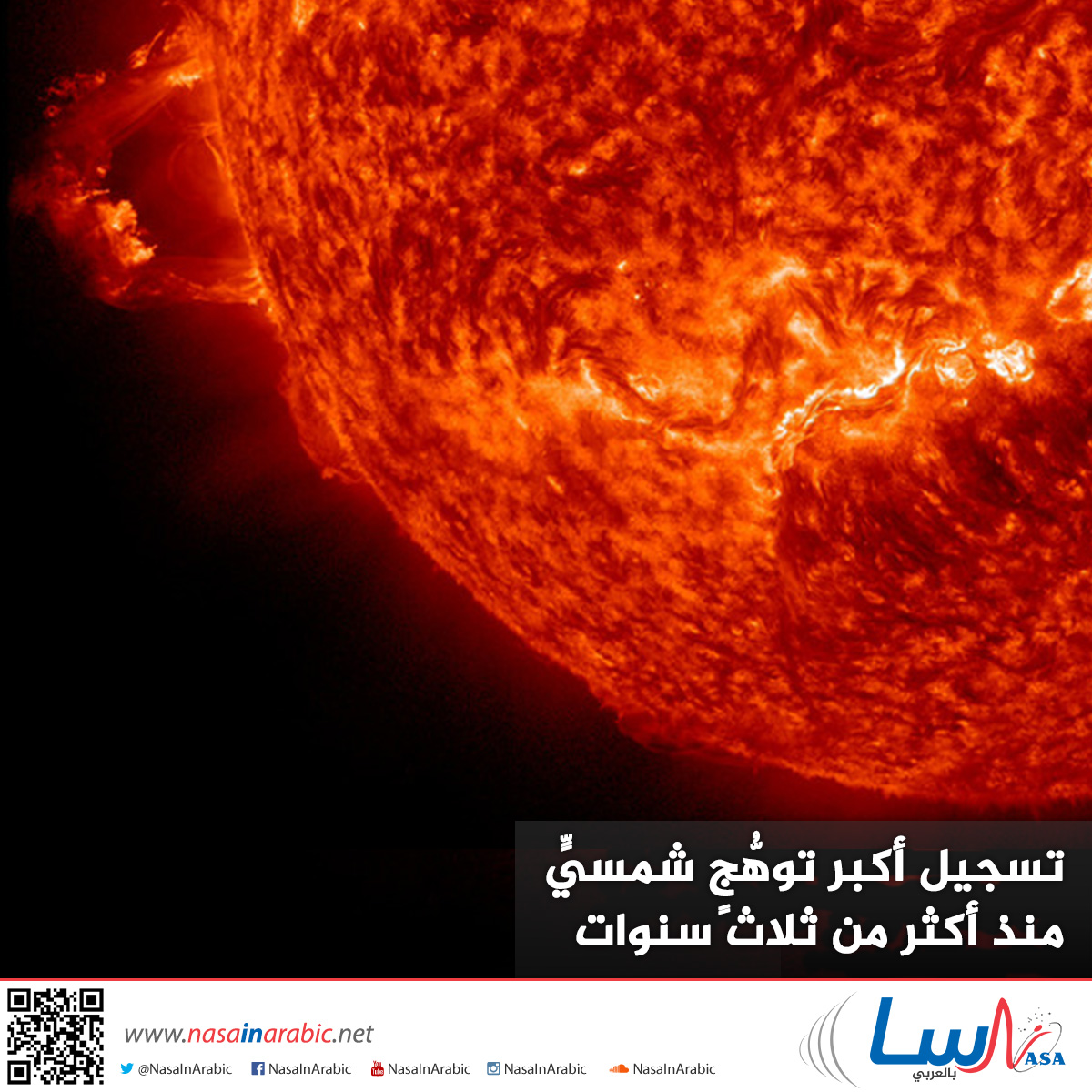 تسجيل أكبر توهُّجٍ شمسيٍّ منذ أكثر من ثلاث سنوات