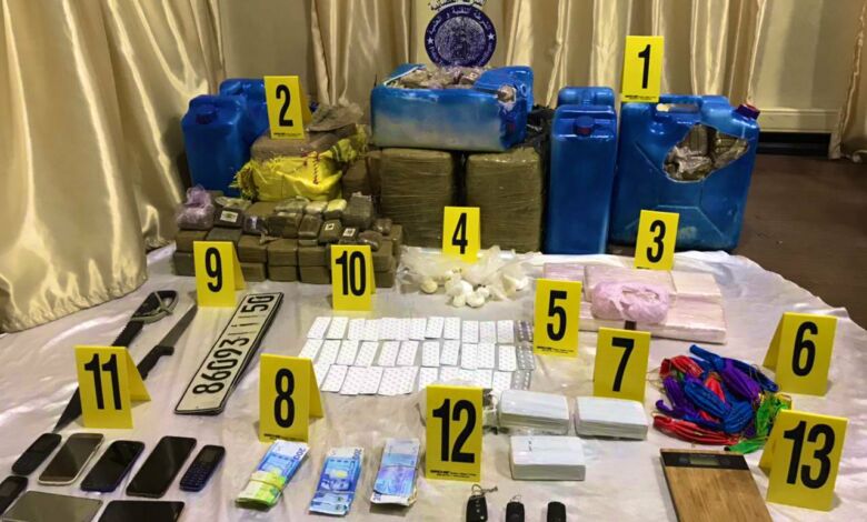 الناظور : إجهاض عملية لتهريب كميات من مخدر الكوكايين والهيروين والأقراص الطبية المخدرة