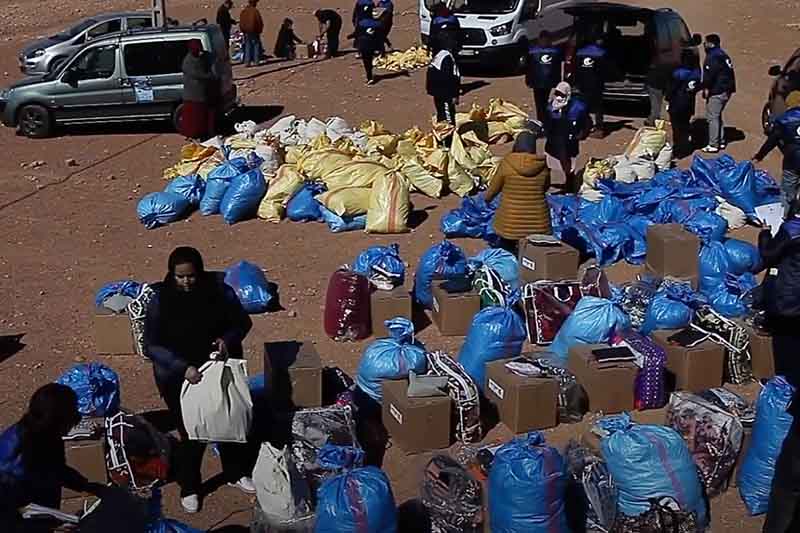 مساعدات لساكنة خيام تندرارة