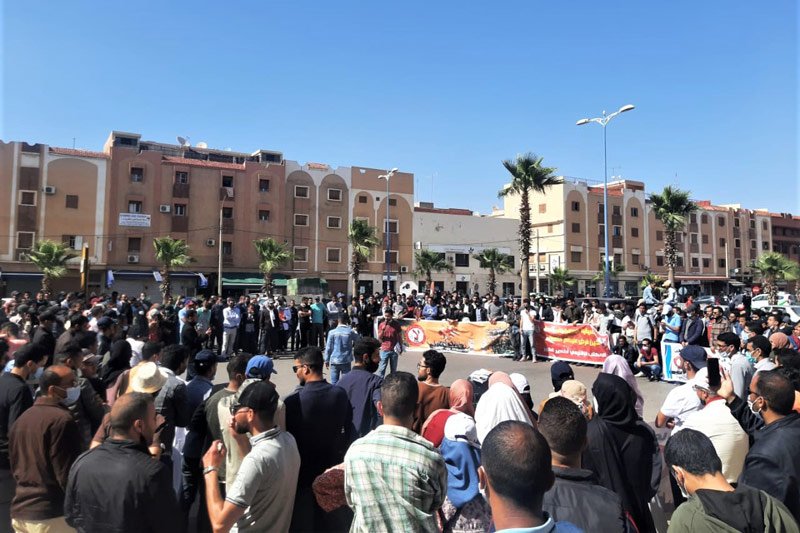 أطر التعاقد بسوس ينقلون الاحتجاج إلى هوارة