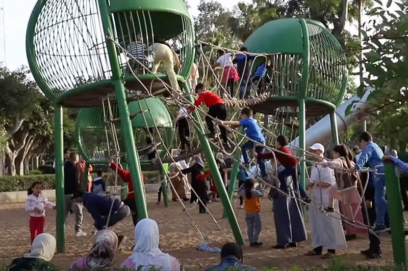 تهيئة حديقة الجامعة العربية