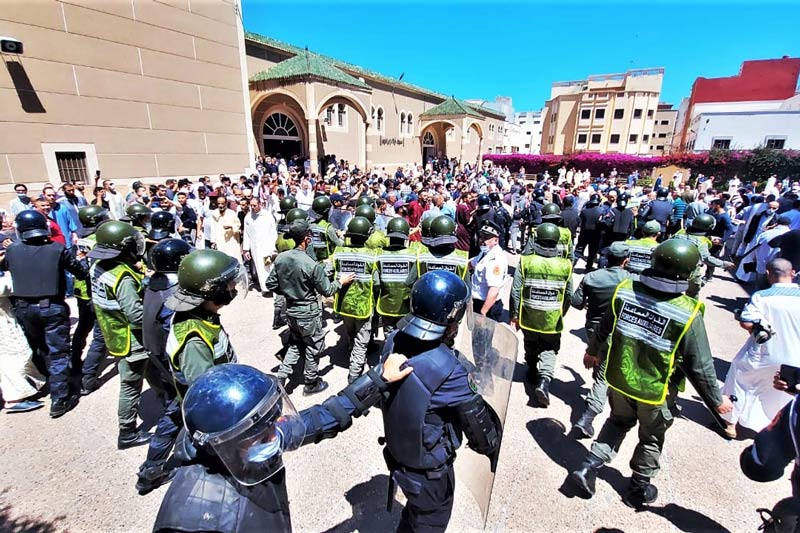 سلطات الناظور تفرق وقفة تضامنية مع فلسطين