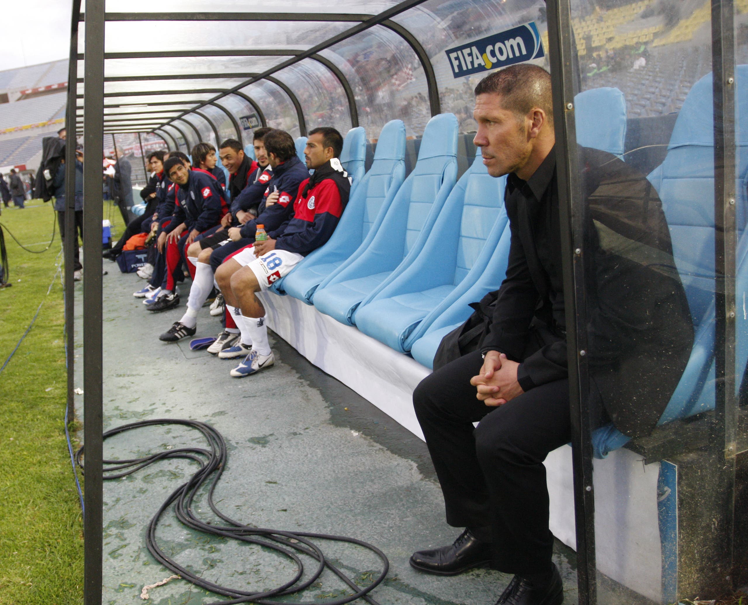  سيميوني عندما كان مدربا لسان لورنزو