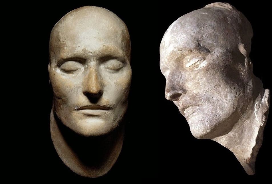 نابليون كما ظهر بعد ساعات من موته بالسرطان منذ 200 عام