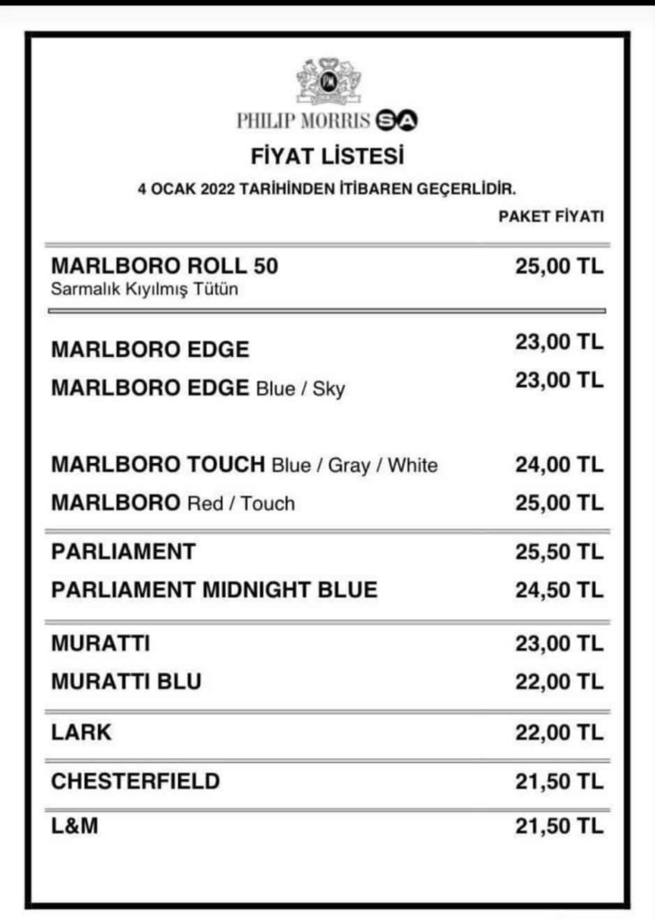 ضريبة جديدة تطول السجائر والكحول في تركيا.. تعرف على أسعار السجائر الجديدة